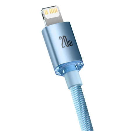 Baseus Crystal Shine Series USB Typ C Kabel - Lightning Ladeleistung 20 W 1,2 m blau (CAJY001303)