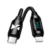 Kabel USB-C - Lightning Wozinsky WUCLC2 z wyświetlaczem LED 36W 2m - czarny