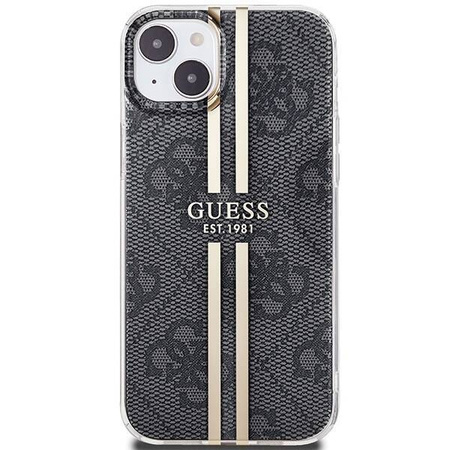 Oryginalne Etui GUESS Hardcase GUHCP15MH4PSEGK do iPhone 15 Plus (4G Gold  Stripe / czarny)