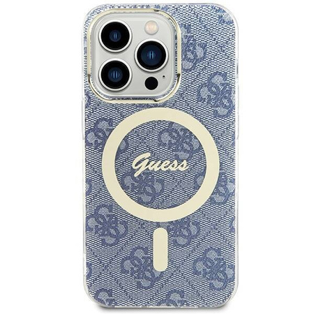Oryginalne Etui GUESS hardcase IML 4G MagSafe GUHMP15LH4STB do Iphone 15 Pro niebieski