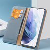 Dux Ducis Hivo skórzane etui z klapką pokrowiec ze skóry naturalnej portfel na karty i dokumenty Samsung Galaxy S22+ (S22 Plus) niebieski