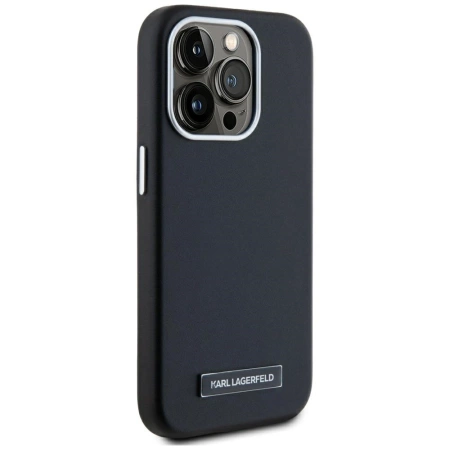 Etui Karl Lagerfeld FW Metal Plate MagSafe na iPhone 15 Pro - czarne