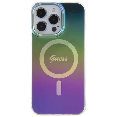 Guess IML Iridescent MagSafe Hülle für iPhone 15 Pro – Schwarz