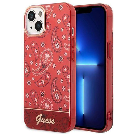 Guess Bandana Paisley - Etui iPhone 14 Plus (czerwony)