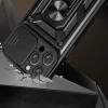 Hybrid Armor Camshield iPhone 16 Pro Case with Camera Cover and Stand - Black