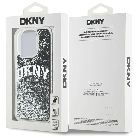Case IPHONE 16 PRO MAX DKNY Hardcase Liquid Glitter Arch Logo (DKHCP16XLBNAEK) black
