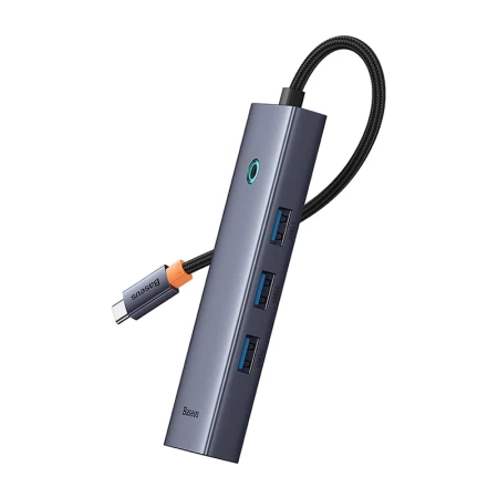 Hub 4w1 Baseus  UltraJoy USB-C do 3x USB 3.0 + RJ45 (szary)