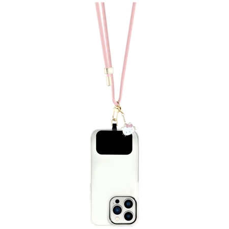Hello Kitty Patch &amp; Kitty Kopf Charm Universal Handy-Umhängeband - Rosa