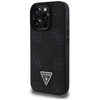 Guess Grained Hot Stamp Peony Triangle Logo MagSafe - Etui do iPhone 16 Pro (czarny)