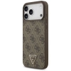 Guess Leather 4G Triangle Strass MagSafe Case für iPhone 17 Pro Max - Braun