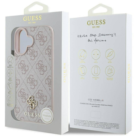 Case IPHONE 16 Guess HC PU 4G Small 4G & Classic pink