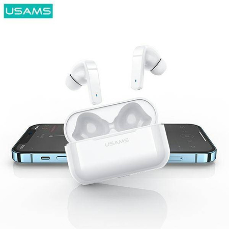 USAMS Bluetooth 5.0 TWS LY series ANC wireless headphones white/white BHULY06