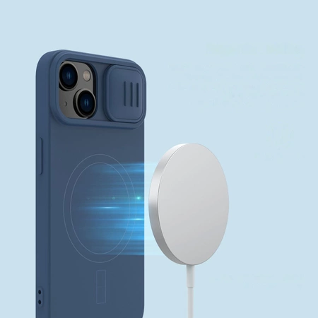 Nillkin CamShield Magnetische Silikonhülle iPhone 14 Plus Magnetische MagSafe-Kameraabdeckung Lila