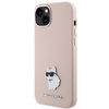 Etui Karl Lagerfeld Silicone Choupette Metal Pin na iPhone 15 Plus / 14 Plus - różowe