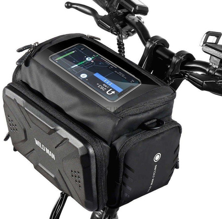WILDMAN sakwa rowerowa na kierownicę na zamek 4L GS6 czarna