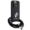 Karl Lagerfeld Crossbody Saffiano Metal Pin Karl &amp; Choupette case for iPhone 15 Pro - black