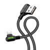 Kabel USB do Lightning kątowy Mcdodo CA-4671 LED, 1.2m (czarny)