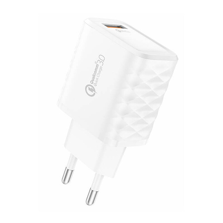 Ładowarka sieciowa Foneng EU54 18W USB-A,  3A (Biała) + kabel USB-A do Lightning