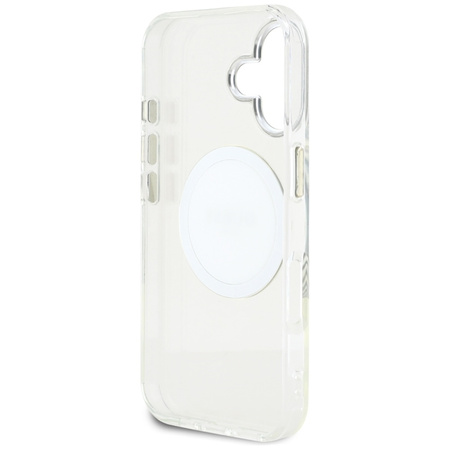 Guess IML Metal Colored Circle Classic Logo MagSafe - Etui do iPhone 16 (biały)