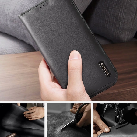 Dux Ducis Hivo iPhone 16e Case with Flip and RFID Protection - Black