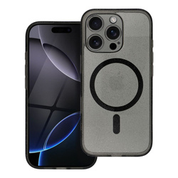 Futerał CLEAR MAG COVER z ochroną aparatu kompatybilny z MagSafe do IPHONE 16 black glitter