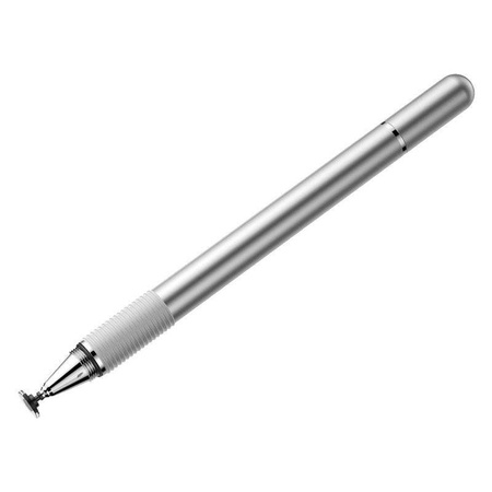 Baseus Golden Cudgel dwustronny pojemnościowy rysik disc stylus + żelopis długopis srebrny (ACPCL-0S)