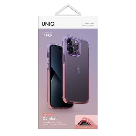Uniq Combat Duo Hülle iPhone 14 Pro 6.1" lila-pink/lila lavendel-pink