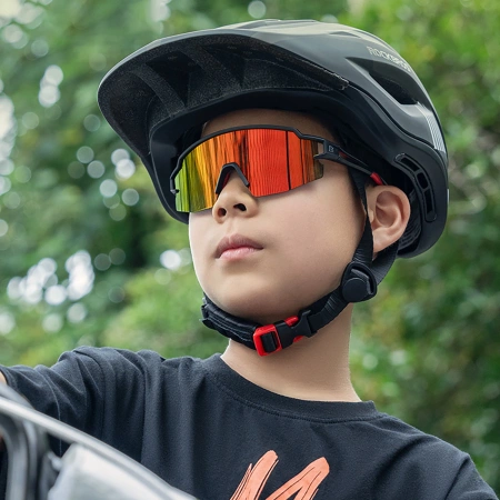 Rockbros Kinder-Fahrradbrille, polarisiert, UV-Schutz, Weiß