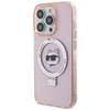 Karl Lagerfeld KLHMP15LHMRSCHP iPhone 15 Pro 6,1" rosa/rosa Hardcase Ringständer Choupette Head MagSafe