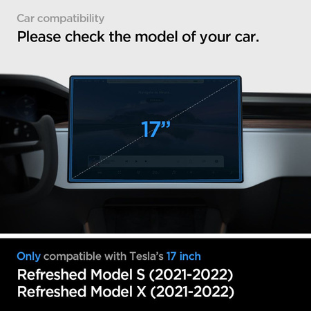 GEHÄRTETES GLAS Spigen GLASS FC &quot;EZ FIT&quot; TESLA MODELL X 2022 / MODELL S 2021 SCHWARZ