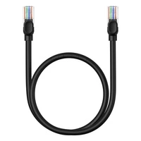 Kabel Ethernet Baseus High Speed Cat 5 RJ-45 1000Mb/s 0.5m okrągły - czarny