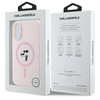 Original Case IPHONE 16 PLUS Karl Lagerfeld Hardcase Silicone Karl&Choupette Ring MagSafe pink