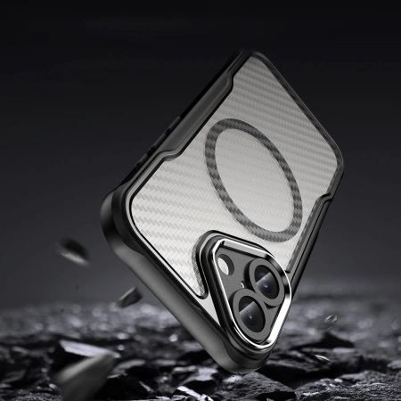 Leading Series MagSafe Silikonhülle für iPhone 16 – Schwarz