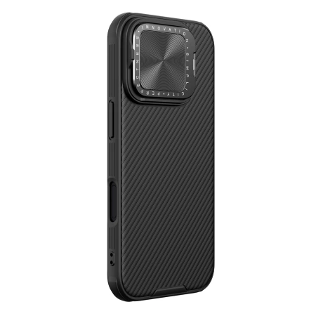Nillkin CamShield Prop Hülle für iPhone 16 Pro Max mit Kameraabdeckung und Ständer – Schwarz