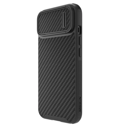 Nillkin Synthetic Fiber S Case iPhone 14 Hülle mit Kameraabdeckung, schwarz