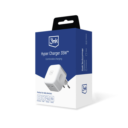 Ładowarka sieciowa 3mk Hyper Charger 35W 2x USB-C - biała