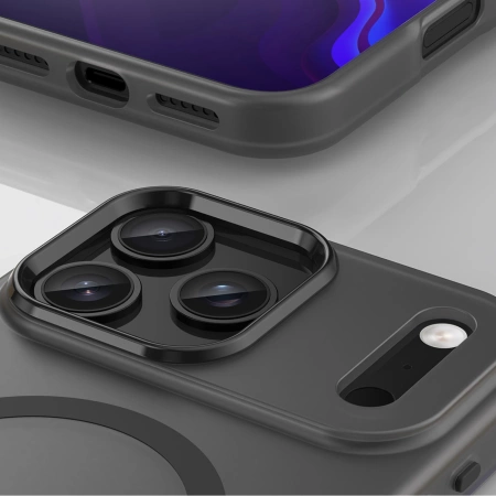 Etui Magnetic Abrasive na iPhone 17 Pro kompatybilne z MagSafe - matowe czarne