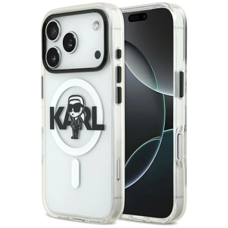 Etui Karl Lagerfeld IML Karl Sketch Logo MagSafe do iPhone 17 Pro - przezroczyste