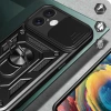 Hybrid Armor Camshield iPhone 16 Plus Panzerhülle mit Kameraabdeckung und Ständer – Schwarz