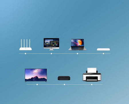 Ugreen kabel przewód internetowy sieciowy Ethernet patchcord RJ45 Cat 6 UTP 1000Mbps 5 m niebieski (NW102 11204)