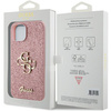 Etui Guess Glitter Script Big 4G na iPhone 15 - różowe