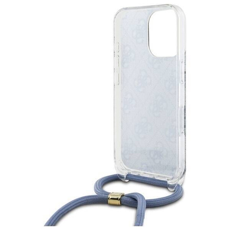Original Case IPHONE 16 PRO Guess Hardcase Crossbody Cord 4G Print (GUHCP16LHC4SEB) blue