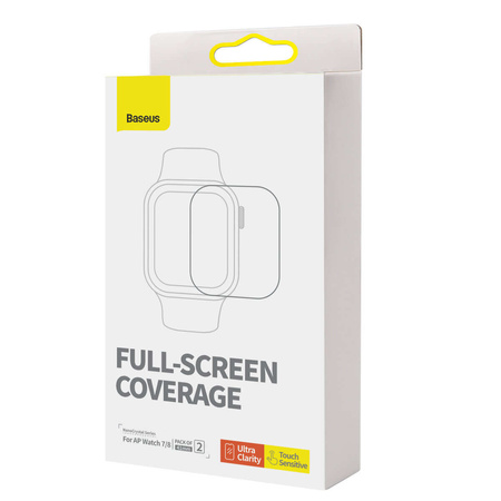 Zestaw 2x folia ochronna Baseus NanoCrystal do Apple Watch 7/8 41mm + zestaw montażowy - przezroczysta