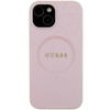 Guess Saffiano MagSafe Hülle für iPhone 15 Plus – Rosa