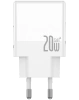 JELLICO Netz-Ladegerät EU57 PD 20W 1xUSB-C + 1xUSB QC3.0 + Kabel USB-C - Lightning weiss