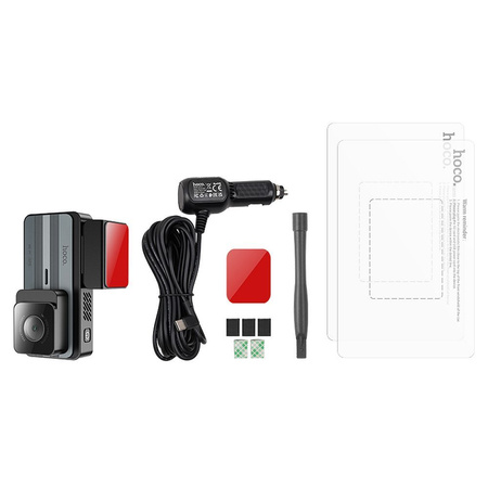HOCO kamera samochodowa z wyświetlaczem 3,69" 2K GPS DV11 srebro szara