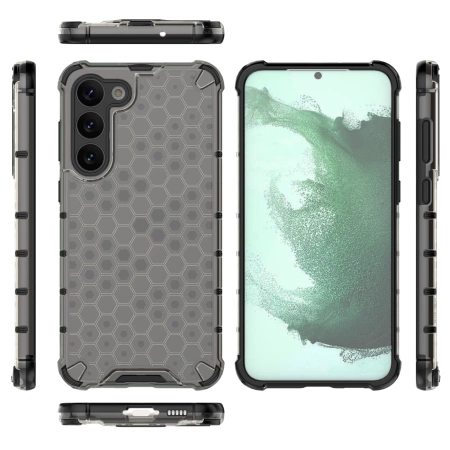 Honeycomb case for Samsung Galaxy S23+ armored hybrid cover black