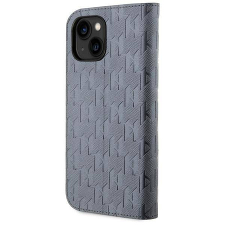 Karl Lagerfeld KLBKP14SSAKLHPG iPhone 14 6,1&quot; Bücherregal Silber/Silber Saffiano-Monogramm