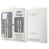 Original Handyhülle IPHONE 16 PRO MAX Guess 4G Stripes with Magsafe Wallet braun