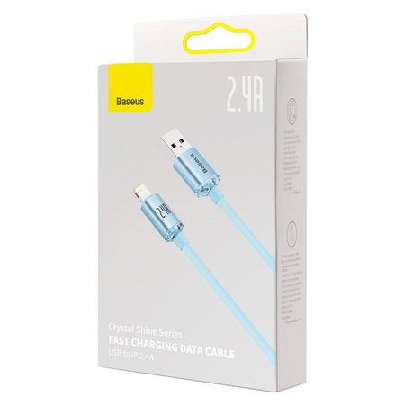 Baseus Crystal Shine Series USB cable - Lightning 2,4A 20W 2m blue (CAJY001203)